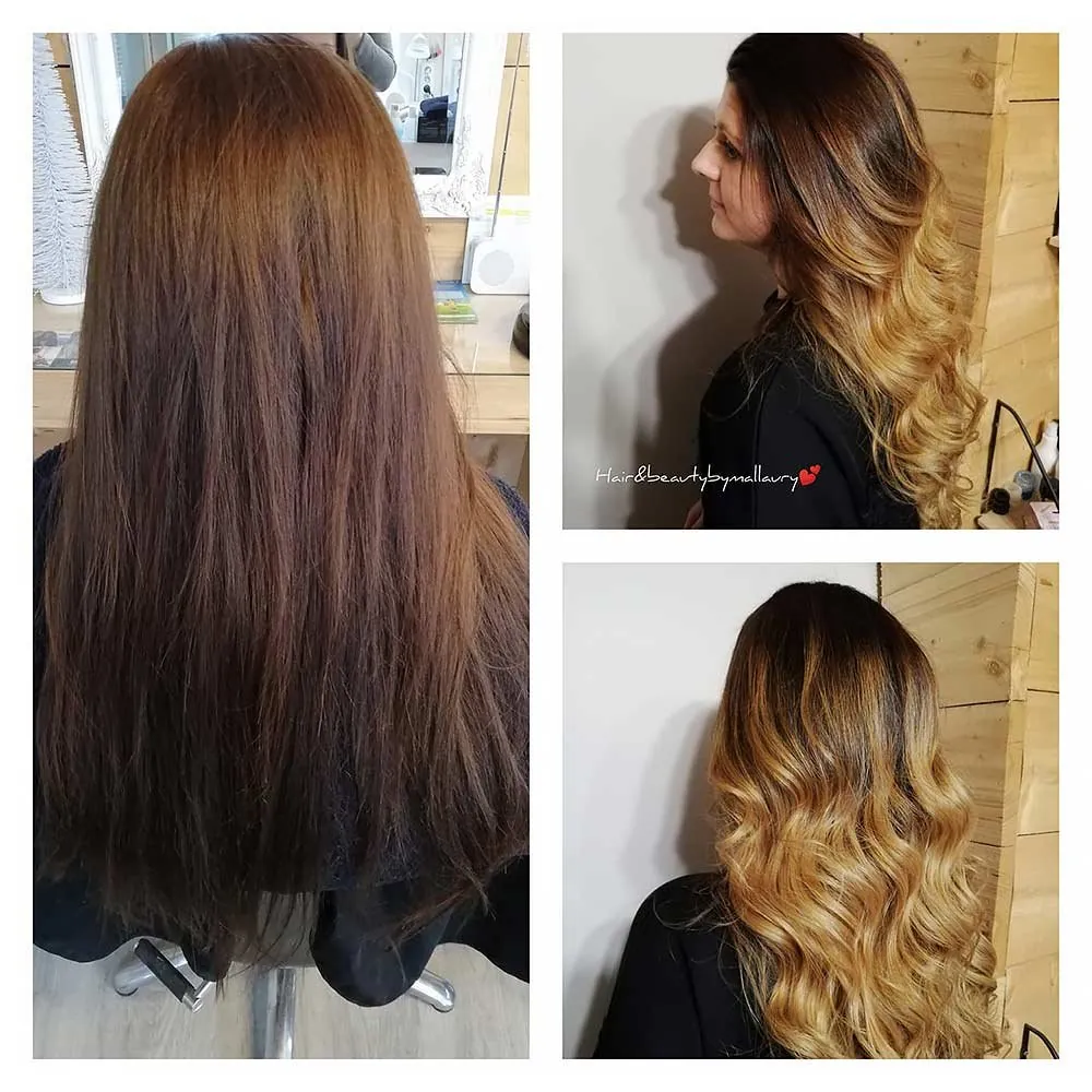 Zachte balayage met krullen